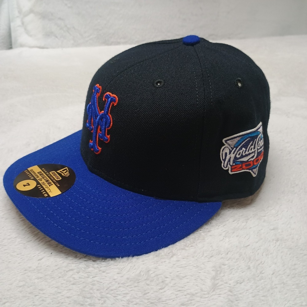 Vintage New York Mets Hat Cap Fitted Mens 7 2000 World Series New Era USA Subway